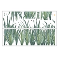 Flachbild-Wandtattoo mit tropischen Sansevieria-Pflanzen und handgemalten Blättern - 30x90cm
