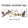 Layout of Halloween owl wall decals featuring pumpkin, bat and wizard hat 30x90cm size - 30*90cm