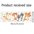 Detailed size chart for fox and forest animals wall stickers, 30x90cm received layout - 30*90cm