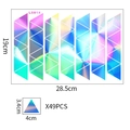 Detaillierte Blattmaße von 19x28,5 cm für lasergravierte irisierende Dreieck-Wandaufkleber - Irisierender Dreiecksstil (LS014) / 19*28.5cm