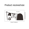 Afmetingen van de voetbal muursticker met shirt en bal, maat 19 cm x 11 cm, zwart motief - 11*19CM Lay-out