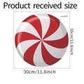 Detail showing 30cm peppermint candy wall sticker with red and white spiral design - Fine Spiral Thread Style (xmas002)