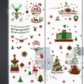 Glitzernde Weihnachtsfensteraufkleber mit Weihnachtsmann, Rentier und Schneeflocken in Rot - Neun-Blatt-Set
