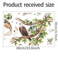 Tamaño detallado de 40x60cm para pegatinas de pared de animales y ramas en acuarela - 40*60cm
