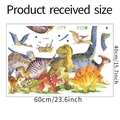 Layout foglio adesivi murali dinosauri acquerello per cameretta bambini 60x40cm - 40*60cm
