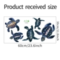 Detailed sheet size guide for watercolor turtle wall stickers measuring 60cm by 30cm - 30*60cm Layout