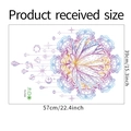 Detaillierte Größentabelle für Lotus Mandala Wandtattoo 57cm x 39cm für Kinderzimmer - 39x57cm