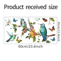 Detailed sheet layout of hummingbird and butterfly wall stickers measuring 60x30cm - 30x60cm Layout