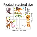 Detail view of cartoon jungle animals wall decals with crossword English words 44x40cm - Jungle Animals Crossword / 40x44.5cm
