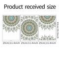 Detailed size view of three bohemian mandala and feather stickers measuring 29x43 cm each - Mandala Feather Style (FX-E70)