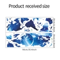 Detail showing two pieces of cosmic blue world map wall stickers with dimensions 30x90cm - Azure Starry Sky World Map Style