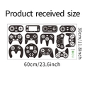 Detailansicht der schwarzen Cartoon-Gamecontroller-Wandtattoos, Größe 60x30cm - 30*60cm