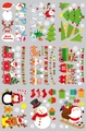 Weihnachts-Fensteraufkleber-Set mit Weihnachtsmann, Rentieren und festlichen Motiven - 20x30cm