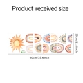 Detailed sheet dimensions of watercolor rainbow and sun wall stickers for kids rooms - Standard Size