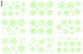 Leuchtende grüne Schneeflocken Wandaufkleber Set für Weihnachtsfenster und Türen - Leuchtendes Schneeflocken-Design (HTJD2303Y)