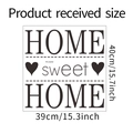 Detailed view of Sweet Home wall decal dimensions showing 39cm by 40cm layout - Layout Size 39x40cm