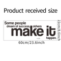 Detailed dimensions of success quote wall decal, measuring 60cm x 22cm on white background - 22*60cm Layout