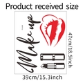 Dettaglio dell'adesivo murale Make Up con impronte di labbra rosse e decoro rossetto - 39*47cm
