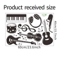Flat lay of DIY music wall sticker showing piano, guitar and notes in 60x40cm sheet - 40*60cm