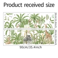 Detail view showing the 30x90cm layout size of tropical jungle animal wall stickers - 30*90CM*2PCS Layout