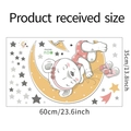 Dimensioni dettagliate degli adesivi murali orso che dorme e stelle per bambini - 35*60cm