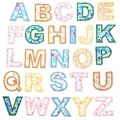 Set di toppe ricamate con lettere A-Z e motivi floreali colorati per cucito fai-da-te - Dimensione 5cm Autoadesivo / Colori Misti Casuali