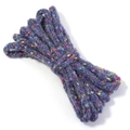 Close-up of deep purple speckled knitting yarn with vibrant multi-color fiber spots - Diameter Approx 10mm 30g / Dark Blue