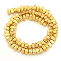 Macro view of irregular gold plated hematite beads for DIY jewelry making and necklaces - Approx 5x8mm size, approx 1.2mm hole (approx 90 beads) / Water Plated Gold