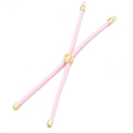 Pink DIY adjustable milanese cord bracelet with gold sliders and engraved floral patterns - Gold Buckle / Pink