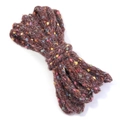 Close-up of cable knit multicolor yarn in burgundy with vibrant decorative speckles - Diameter Approx 10mm 30g / Brown