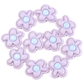 Platte hars bloembedeltjes in lavendel en lichtblauw voor DIY-haarspeldjes en hoesjes decor - Grootte Ongeveer 30x36mm / Paars