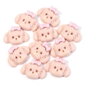 Detail of pink resin puppy charms with cute bowknot texture for DIY hairclips and phone cases - 18x23.5mm / Brown Puppy with Bow