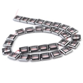 Macro view of dark grey hematite square beads with metallic luster for jewelry making - Square Ring Shape / 14x14mm (Approx. 30 Pieces)