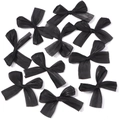 Macro detail of eleven pleated black organza bow hair accessories on a white background - Approx 4x5.5cm / Black