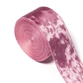 Detailed macro view of glitter velvet ribbon with pleated texture and soft pink gloss - 5 Yards/Roll / Bean Paste Red