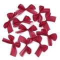 Detail of wine red organza ribbon bows for DIY hair accessories and clothing decor - Approx 4x5.5cm / Burgundy