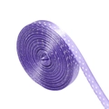 Close-up of lavender purple polka dot polyester ribbon roll for gift wrapping and DIY crafts - 1cm Wide 20 Yards/Roll / Purple