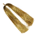 Dettaglio delle extension per capelli in tinsel dorato lucido con glitter cangianti - 3000 Fili Per Confezione / Oro