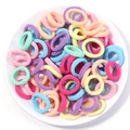 Pile of high-elasticity colorful towel ring hair ties for kids in macaron candy shades - 2cm Diameter / Candy Colors