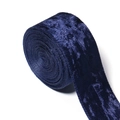 Close-up of dark blue velvet ribbon roll showing high-quality texture for DIY crafts - 5 Yards/Roll / Navy Blue