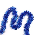 Detail von blauem Lametta-Girlande mit silbernen Sternen für Weihnachtsdekorationen - 9cm Breit 2 Meter/Packung / Blau