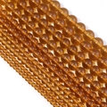 Polished amber translucent round beads in various sizes for DIY jewelry making - Diameter 4mm / Hole Approx 0.8mm (Approx 100 Pieces) / Amber