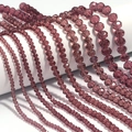 Detailed macro view of purple faceted crystal rondelle beads in various sizes for DIY jewelry - 3x2mm (Approx. 108 Pcs) / Burgundy