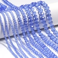 Detail of faceted blue crystal beads in various sizes for DIY jewelry making - 3x2mm (Approx. 108 Pcs) / Blue