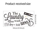 Detailansicht der Laundry Room Wandtattoo mit Wash Dry Fold Sprüchen in 60x30cm Größe - Klein (FX-A136) / Schwarz