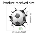 Detaillierte Größenangabe für den 3D-Fußball-Wandaufkleber mit Risseffekt 33x29cm - 29*33cm
