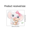 Cartoon elephant and bear wall sticker product dimensions and size specifications details - 23*26cm