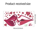 Detail van de muursticker met rode lippen en hartjes, velformaat 60cm x 30cm - 30*60cm