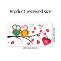 Detailed view of PVC owl wall sticker layout dimensions 30cm by 60cm for home decor - 30*60cm