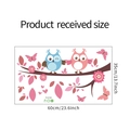 Detailed sheet layout of owl and butterfly wall stickers measuring 60cm by 35cm - 35*60cm